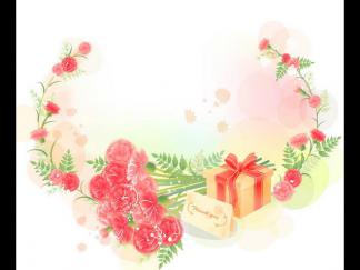 鲜花和礼物花边-黑板报版面设计图