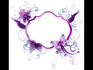 紫色蝶恋花-黑板报版面设计图