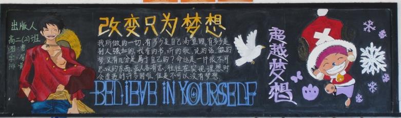 校园艺术节黑板报优秀作品欣赏-超越梦想图片1