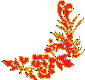 简单黑板报花边图案-凤凰浴火重生图片1