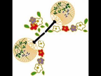 小扇子和花朵-黑板报版面设计图