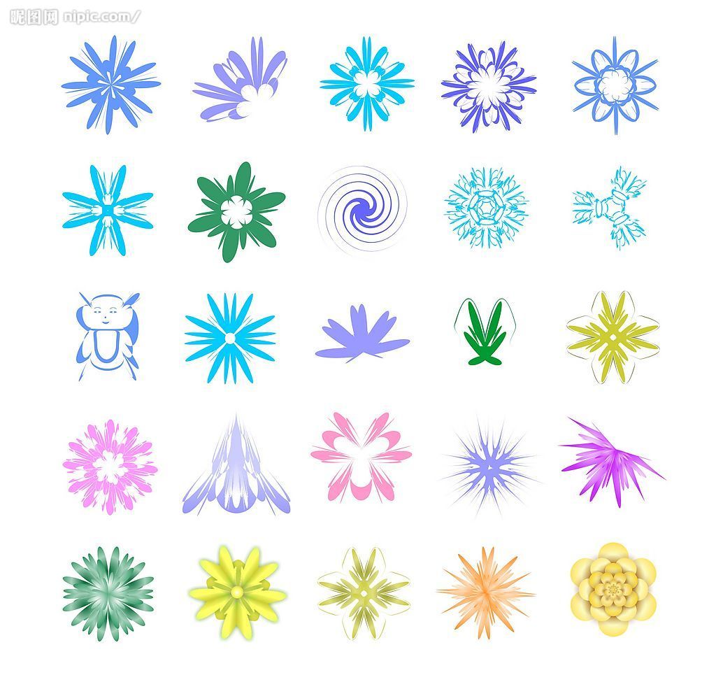 简单黑板报花边图案-春天的花朵图片1