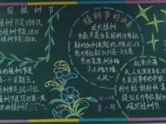 爱心植树-黑板报版面设计图