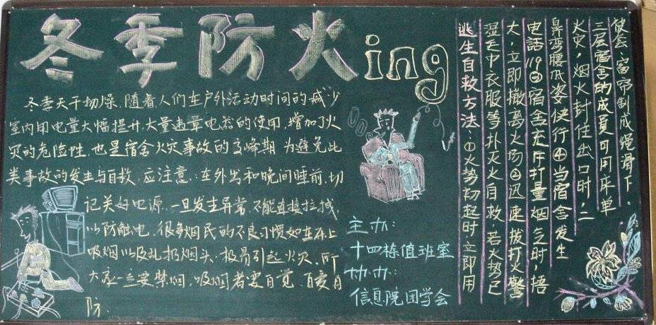 冬季安全教育黑板报之冬季防火图片1