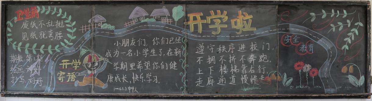 小学生迎接新学期黑板报-新的开始图片1