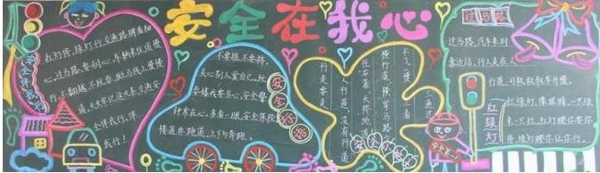 安全在我心 安全教育黑板报版面设计图片1