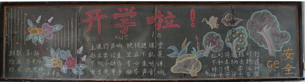 小学生新学期黑板报图片-开学图片1