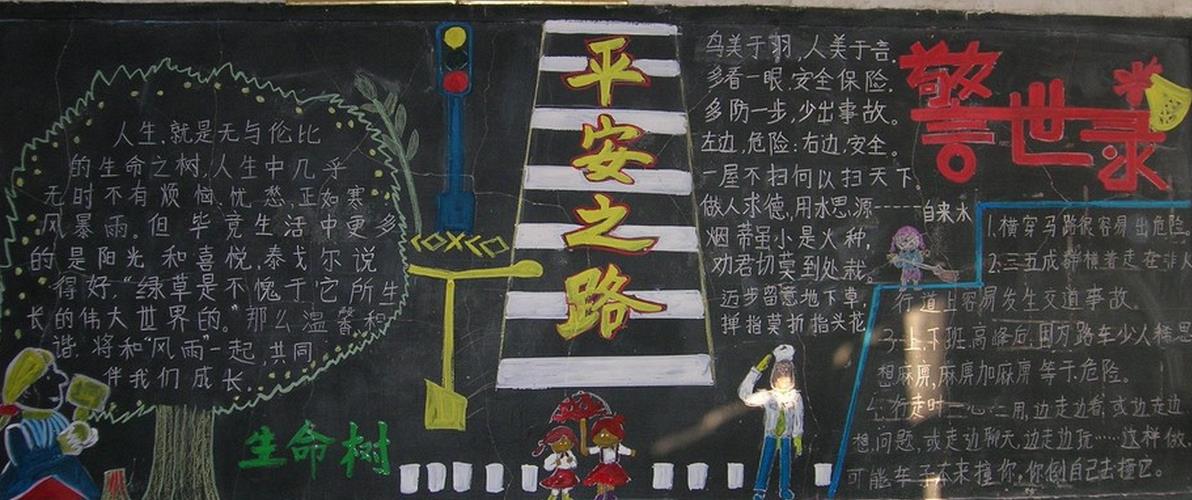 小学生安全教育黑板报-生命之路图片1