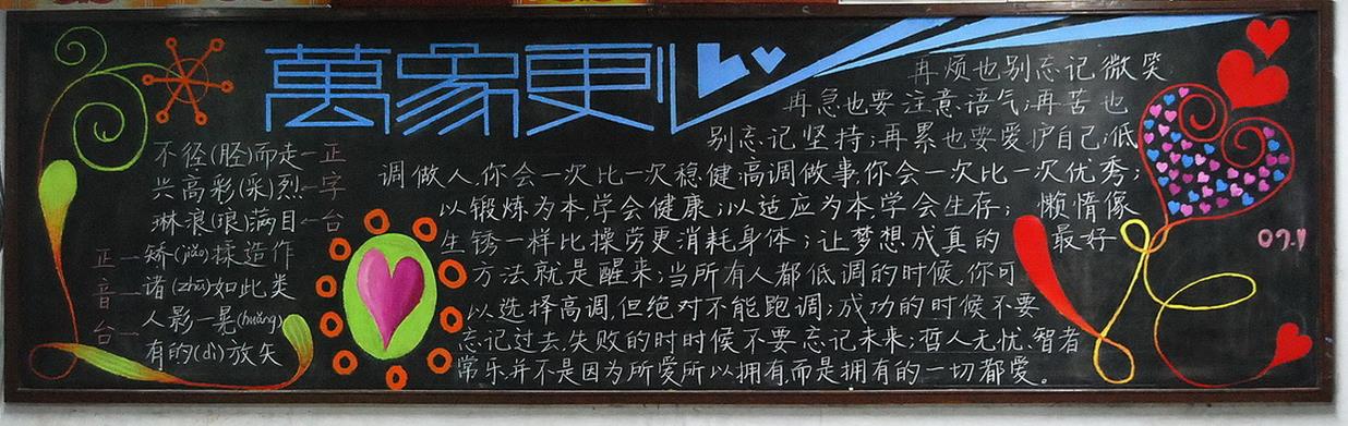 万象更新新学期创意黑板报版面设计图片1