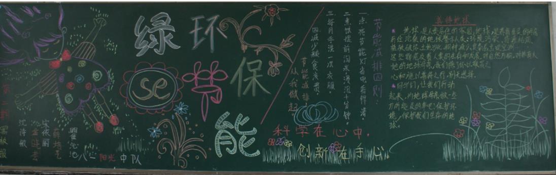 简单好看的环保黑板报-绿色环保图片1