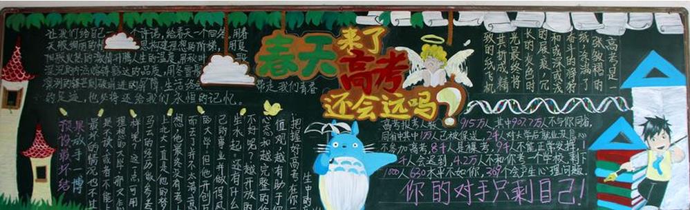 春天来了高考还会远吗黑板报作品分享图片1
