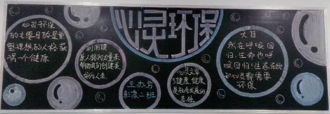 心理健康黑板报版面设计-心灵环保图片1