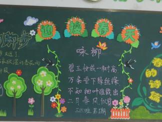 草长莺飞-黑板报版面设计图