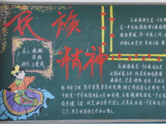 弘扬民族精神-黑板报版面设计图