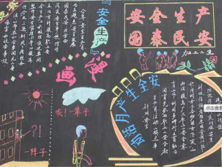 安全生产-黑板报版面设计图
