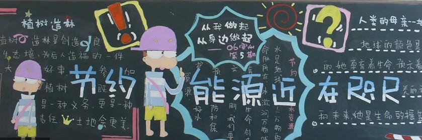 “节约能源近在咫尺”黑板报图片1
