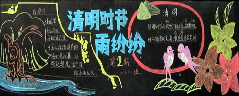 小学生有关清明节黑板报图片1