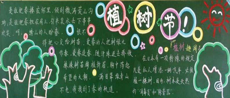 关于植树节黑板报素材图片1