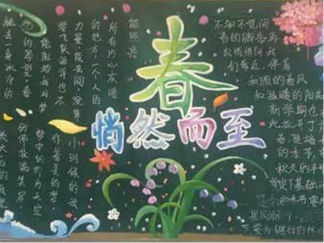 迎接春天-黑板报版面设计图