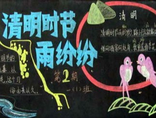 小学生清明节-黑板报版面设计图