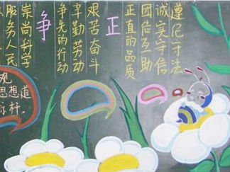荣辱观主题-黑板报版面设计图