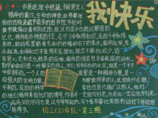 我读书我快乐-黑板报版面设计图