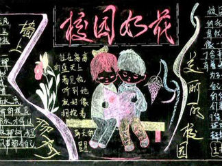 美丽的校园-黑板报版面设计图