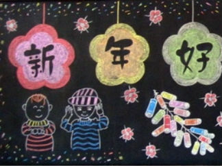 迎新年-黑板报版面设计图