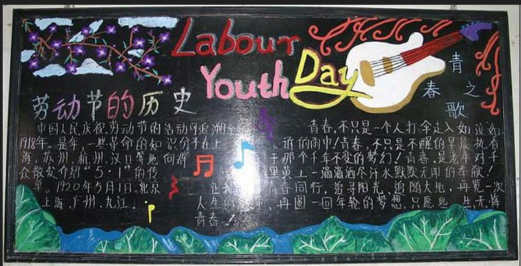 劳动节-黑板报版面设计图