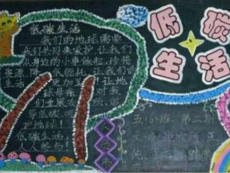环保低碳生活-黑板报版面设计图