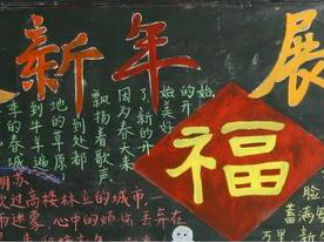 庆新年-黑板报版面设计图