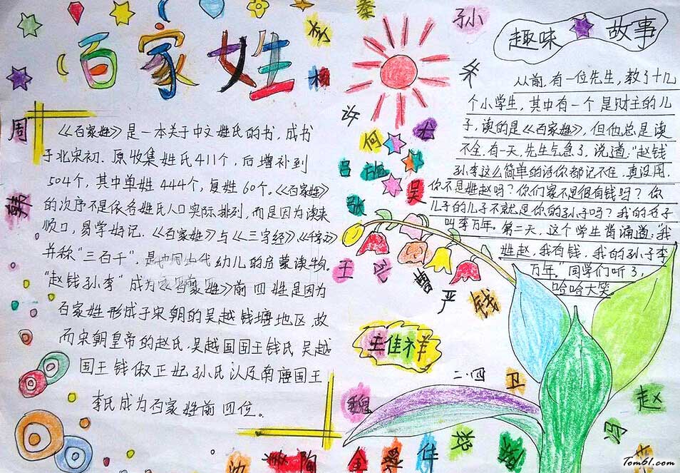 百家姓手抄报2图片1