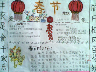 节俭过春节手抄报版面设计图