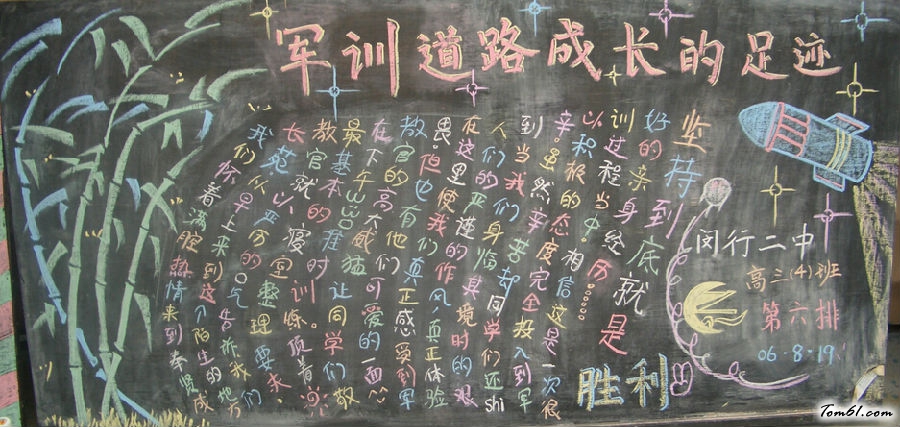 军训-黑板报版面设计图图片1