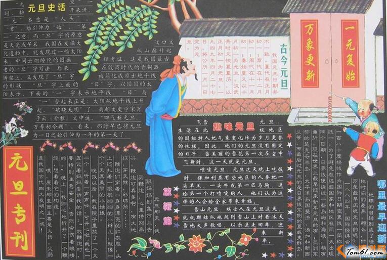 元旦4-黑板报版面设计图图片1