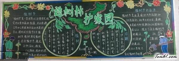 造树护林-黑板报版面设计图图片1