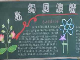 弘扬民族精神3-黑板报版面设计图
