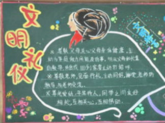 高中生文明礼仪-黑板报版面设计图
