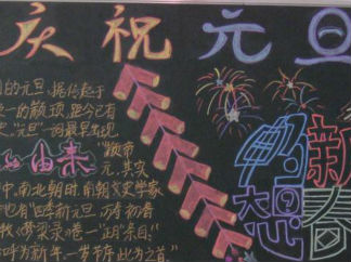庆祝元旦3-黑板报版面设计图