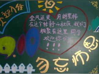 迎新生-黑板报版面设计图
