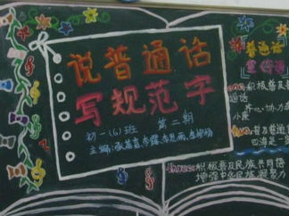 推广普通话-黑板报版面设计图