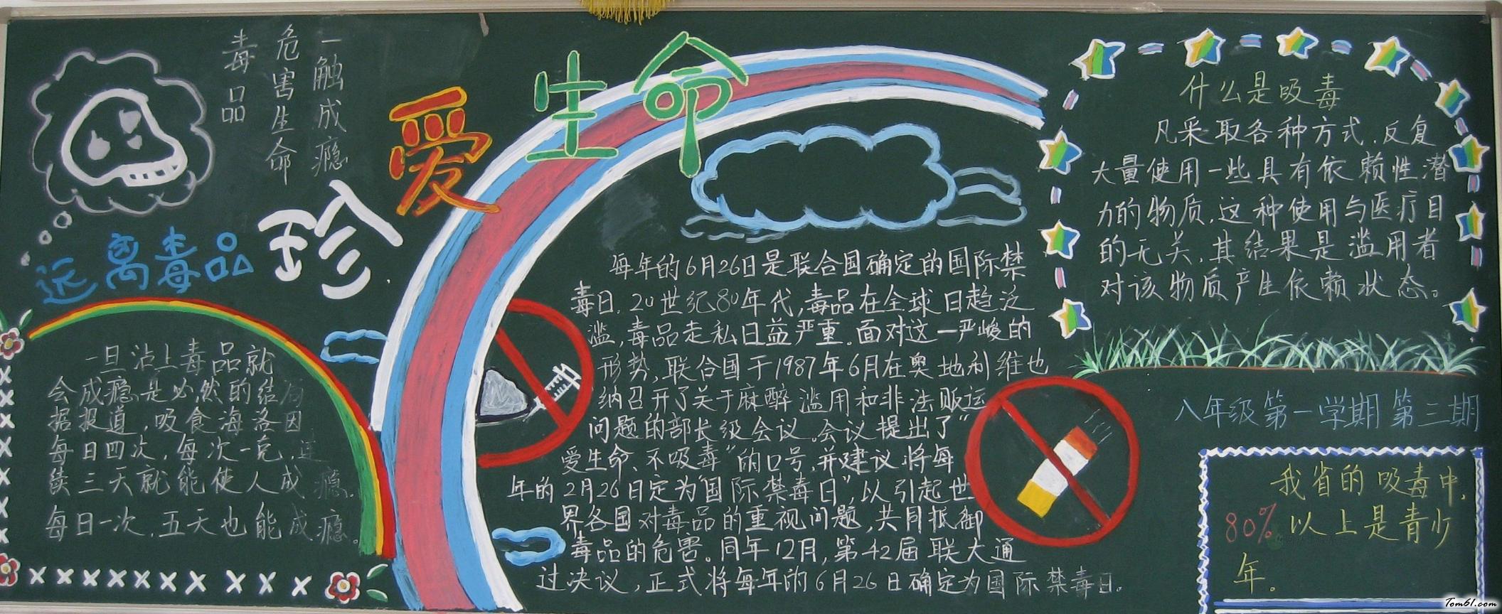 禁毒教育-黑板报版面设计图图片1