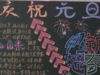 庆祝元旦4-黑板报版面设计图