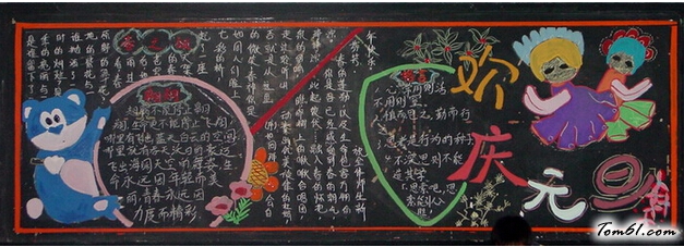 庆元旦迎新年黑板报版面设计图图片1