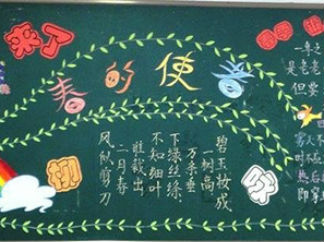 迎春天黑板报版面设计图