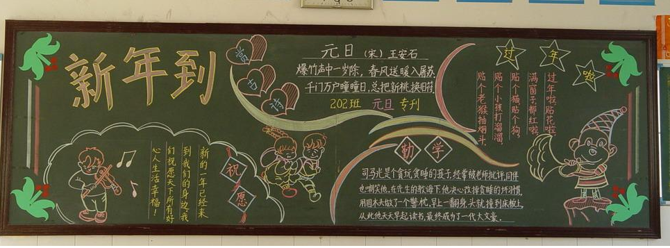 新年黑板报版面设计图