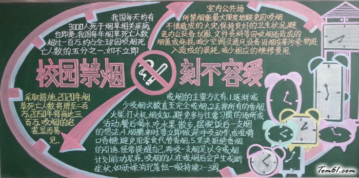 校园内禁止吸烟黑板报版面设计图图片1