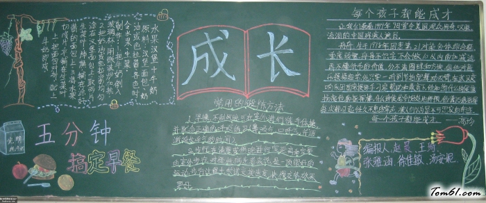 成长的校园黑板报版面设计图图片1