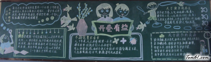 小学生读书主题黑板报版面设计图图片1