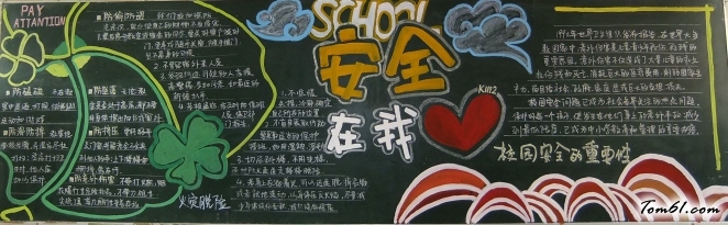 中学生安全在我主题黑板报版面设计图图片1
